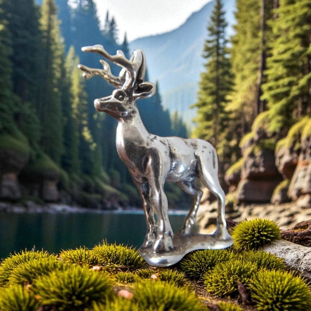 Sterling Silver Stag Charm, Patronus Deer Buck